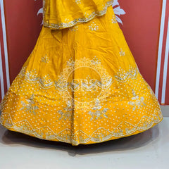 PURE COSMOS TISSUE HANDWORK GOTA PATTI LEHENGA