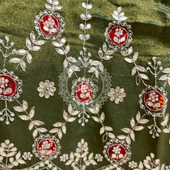 PURE COSMOS TISSUE HANDWORK GOTA PATTI LEHENGA