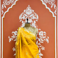 PURE COSMOS TISSUE HANDWORK GOTA PATTI LEHENGA