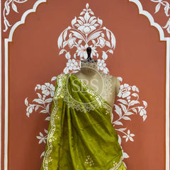 PURE COSMOS TISSUE HANDWORK GOTA PATTI LEHENGA