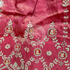 PURE COSMOS TISSUE HANDWORK GOTA PATTI LEHENGA