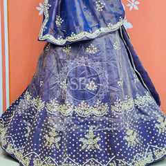 PURE COSMOS TISSUE HANDWORK GOTA PATTI LEHENGA