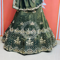 PURE COSMOS TISSUE HANDWORK GOTA PATTI LEHENGA