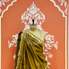 PURE COSMOS TISSUE HANDWORK GOTA PATTI LEHENGA