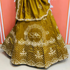 PURE COSMOS TISSUE HANDWORK GOTA PATTI LEHENGA