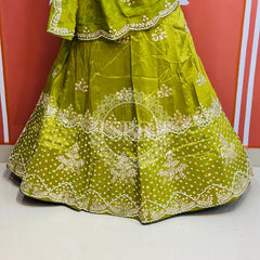 PURE COSMOS TISSUE HANDWORK GOTA PATTI LEHENGA