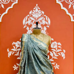 PURE COSMOS TISSUE HANDWORK GOTA PATTI LEHENGA