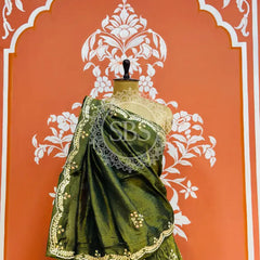 PURE COSMOS TISSUE HANDWORK GOTA PATTI LEHENGA