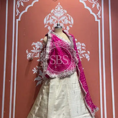 Pure Cosmos tissue Handwork Peacock Lehenga with Pure Georgette kacchi patti dupatta