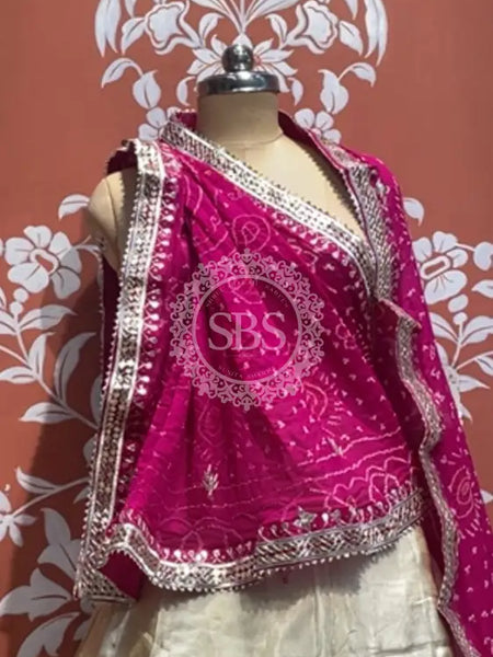 Pure Cosmos tissue Handwork Peacock Lehenga with Pure Georgette kacchi patti dupatta