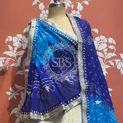 Pure Cosmos tissue Handwork Peacock Lehenga with Pure Georgette kacchi patti dupatta