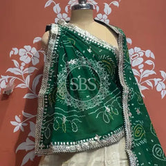 Pure Cosmos tissue Handwork Peacock Lehenga with Pure Georgette kacchi patti dupatta