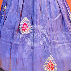 PURE COSMOS TISSUE SILK HANDWORK FULL STICHED INDO WESTERN