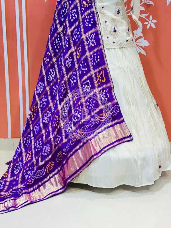 PURE COSMOS TISSUE SILK HANDWORK FULL STICHED INDO WESTERN White / Free Size