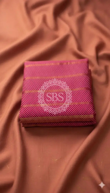 Pure Cotton Saree Pink / Free Size