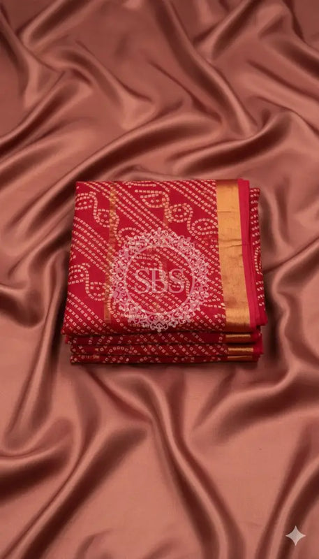 Pure Cotton Saree Red / Free Size