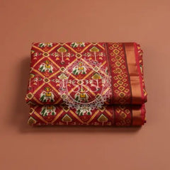 Pure Cotton Saree Red / Free Size