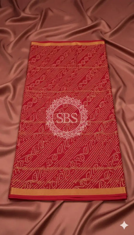 Pure Cotton Saree Red / Free Size