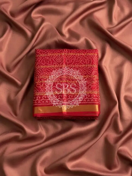 Pure Cotton Saree Red / Free Size