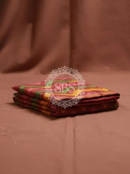 Pure Cotton Saree Red / Free Size