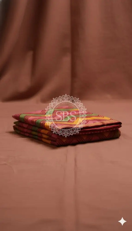 Pure Cotton Saree Red / Free Size