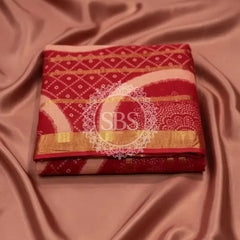 Pure Cotton Saree Red / Free Size