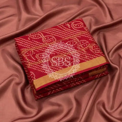 Pure Cotton Saree Red / Free Size