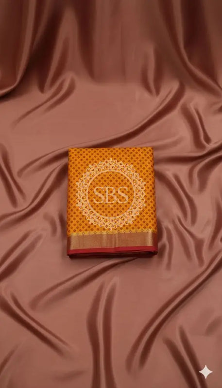 Pure Cotton Saree Yellow / Free Size