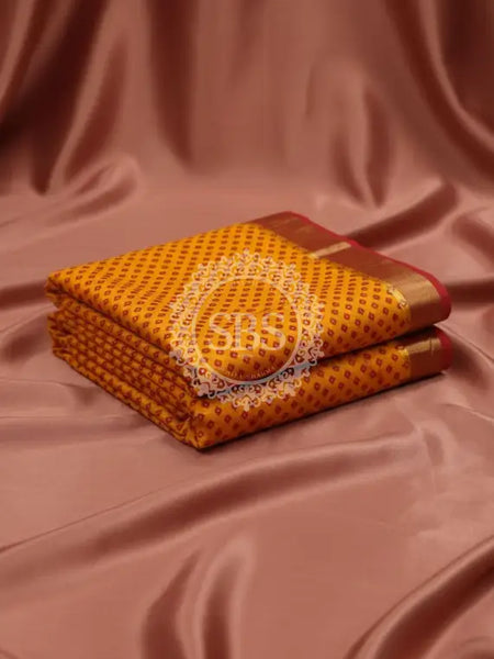 Pure Cotton Saree Yellow / Free Size