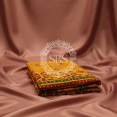Pure Cotton Saree Yellow / Free Size