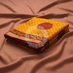 Pure Cotton Saree Yellow / Free Size