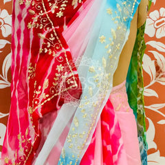 PURE DIAMOND CHIFFON PITTAN WORK SAREE
