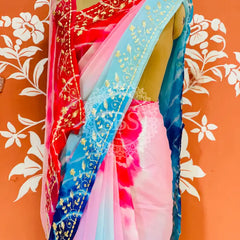 PURE DIAMOND CHIFFON PITTAN WORK SAREE