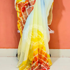 PURE DIAMOND CHIFFON PITTAN WORK SAREE