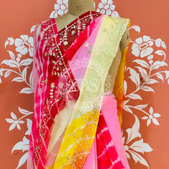 PURE DIAMOND CHIFFON PITTAN WORK SAREE