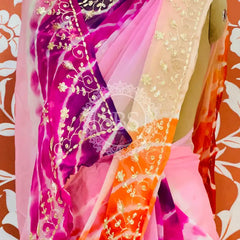 PURE DIAMOND CHIFFON PITTAN WORK SAREE