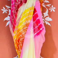 PURE DIAMOND CHIFFON PITTAN WORK SAREE