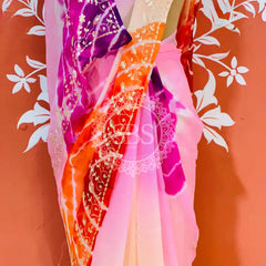 PURE DIAMOND CHIFFON PITTAN WORK SAREE