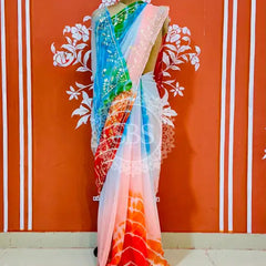 PURE DIAMOND CHIFFON PITTAN WORK SAREE