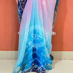 PURE DIAMOND CHIFFON PITTAN WORK SAREE