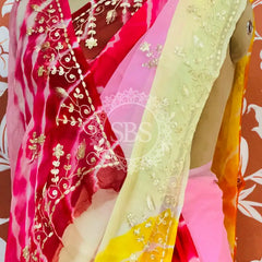 PURE DIAMOND CHIFFON PITTAN WORK SAREE