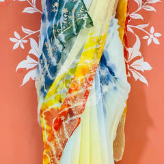 PURE DIAMOND CHIFFON PITTAN WORK SAREE