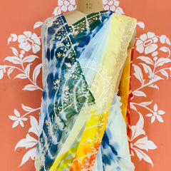 PURE DIAMOND CHIFFON PITTAN WORK SAREE
