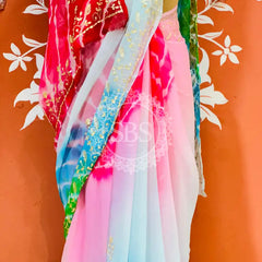PURE DIAMOND CHIFFON PITTAN WORK SAREE