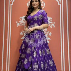 Pure Gazi Satin Silk Gota Mandana Lehenga