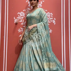 Pure Gazi Satin Silk Gota Mandana Lehenga