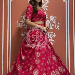 Pure Gazi Satin Silk Gota Mandana Lehenga