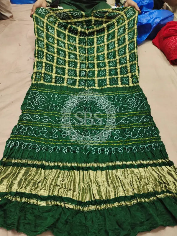 PURE GAZI SATIN SILK SAREE Green / Free Size