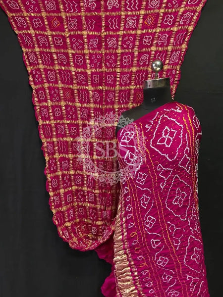 PURE GAZI SATIN SILK SAREE Pink / Free Size