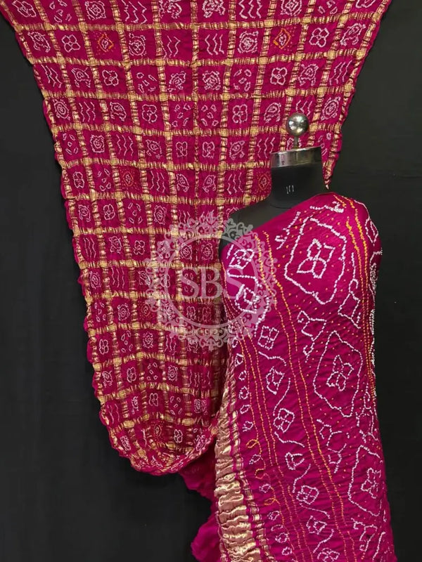 PURE GAZI SATIN SILK SAREE Pink / Free Size